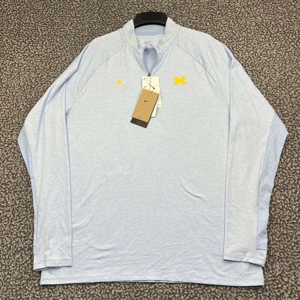 Nike Michigan Wolverines Dri-FIT Shirt Men Large 1/4 Zip Pullover Jordan New L